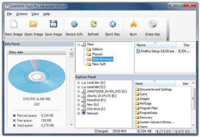 how to use daemon tools lite 10 to mount a disc